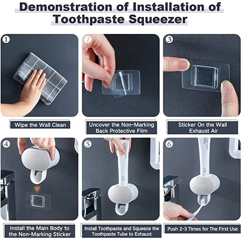 Toothpaste Squeezer Wall suction Squeezer Household Perforated Toothpaste Holder Toilet Toothpaste Automatic Press