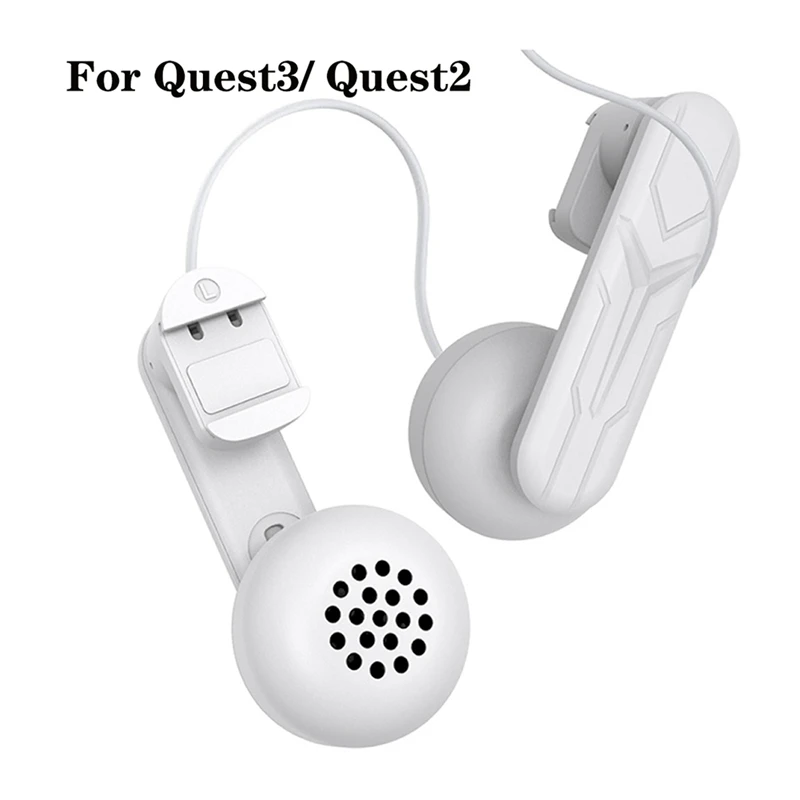 Headphones Clip-on Hanging Headphones Comfortable Sound Enhancer White for / Quest 3 VR Headsets Enhance Pleasure