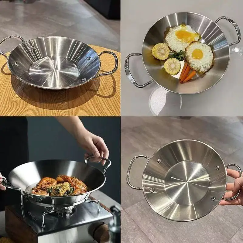 Olla de Acero Inoxidable para Arroz y Mariscos, Olla Creativa para Comida Seca, Recipiente Doméstico, Vajilla Comercial para Hoteles y Restaurantes