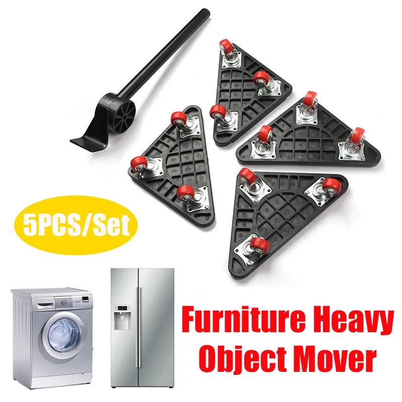 Heavy Duty Furniture Lifter Transport Tool Furniture Mover set 4 Sliders 1 Wheel Bar for Lifting Moving Furniture Helper