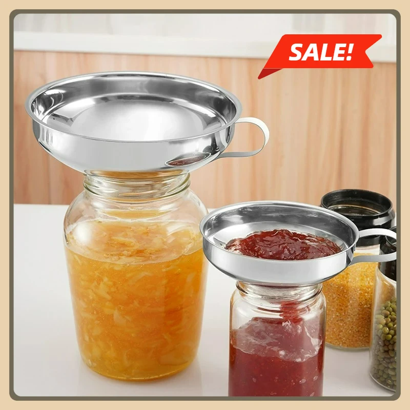 

Очень популярная 2-размерная воронка для консервирования из нержавеющей стали с широким горлышком, воронка для заправки салата, воронка для жидкости, фильтр-бункер, кухонные инструменты, гаджеты