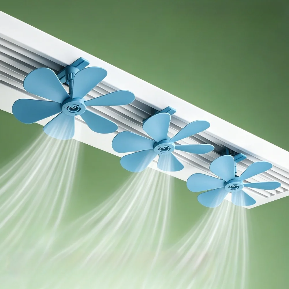Silent 6 Leaves USB Ceiling Fan Air Conditioner Wind Guide Accessories Anti-Condensation No Power For Camping Dormitory Tent