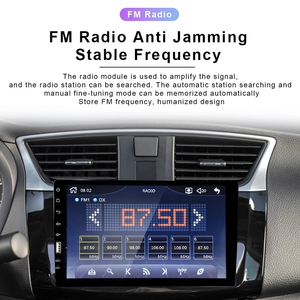 

9inch Universal Single DIN Car Stereo Radio MP5 Player Wireless Bluetooth 12V with Carplay Mirror Link Automobile 8 Lamp Camera