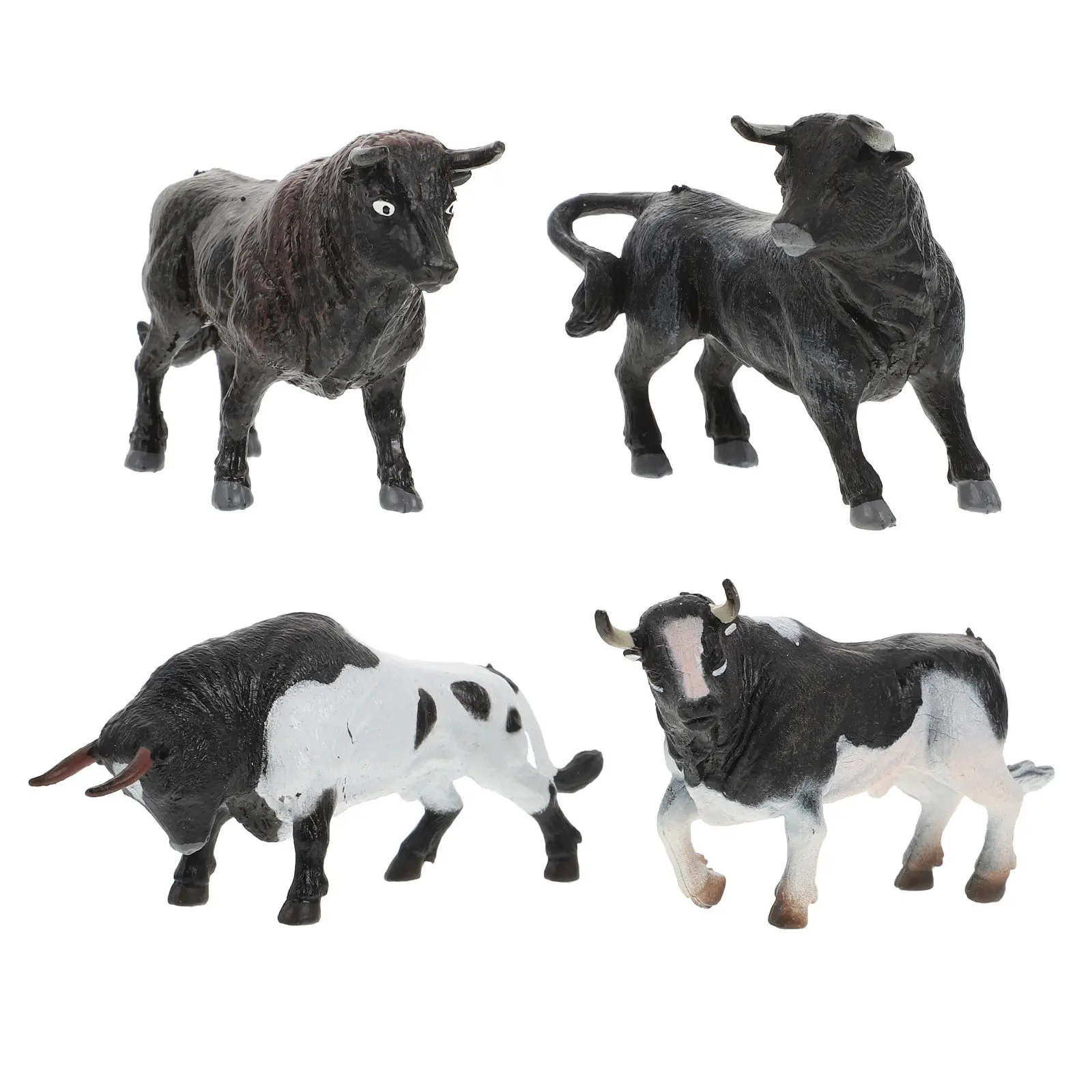 

4Pcs Mini Simulation Cow Adornments Plastic Miniature Ornament Home Desktop Succulent Garden Indoor Decoration