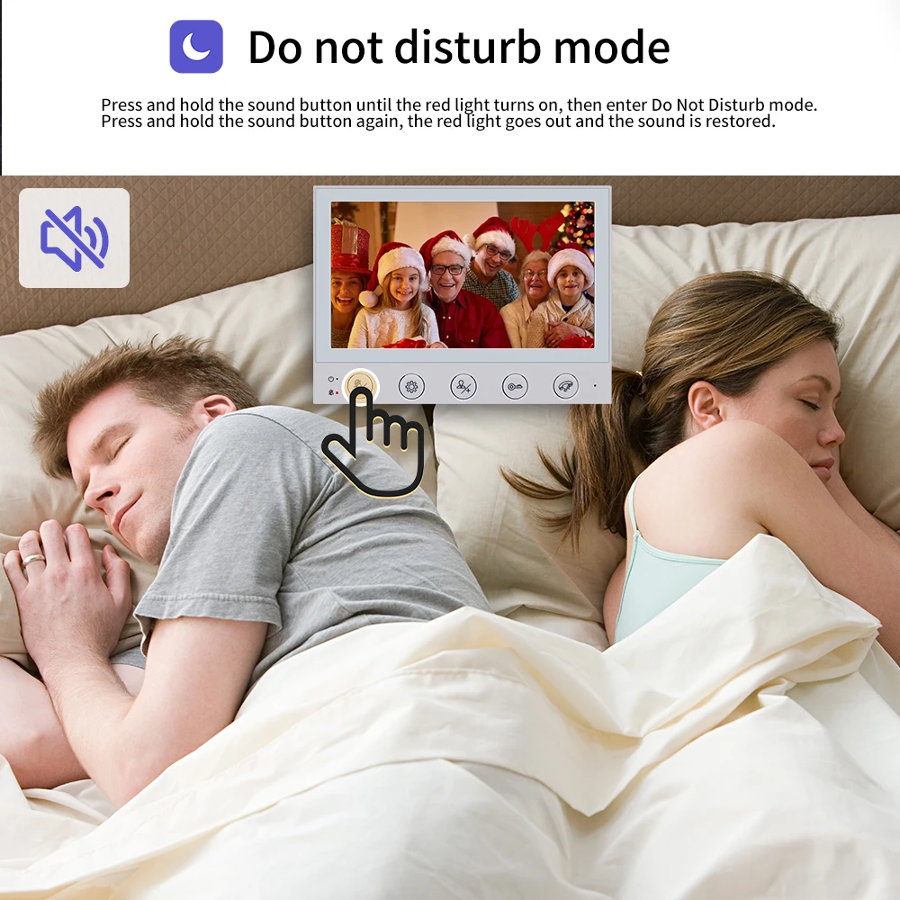 Anjielo-timbre con cámara de videoportero HD para el hogar, timbre con detección de movimiento, visión nocturna, seguridad, 1200tvl, modo DND, 7 pulgadas