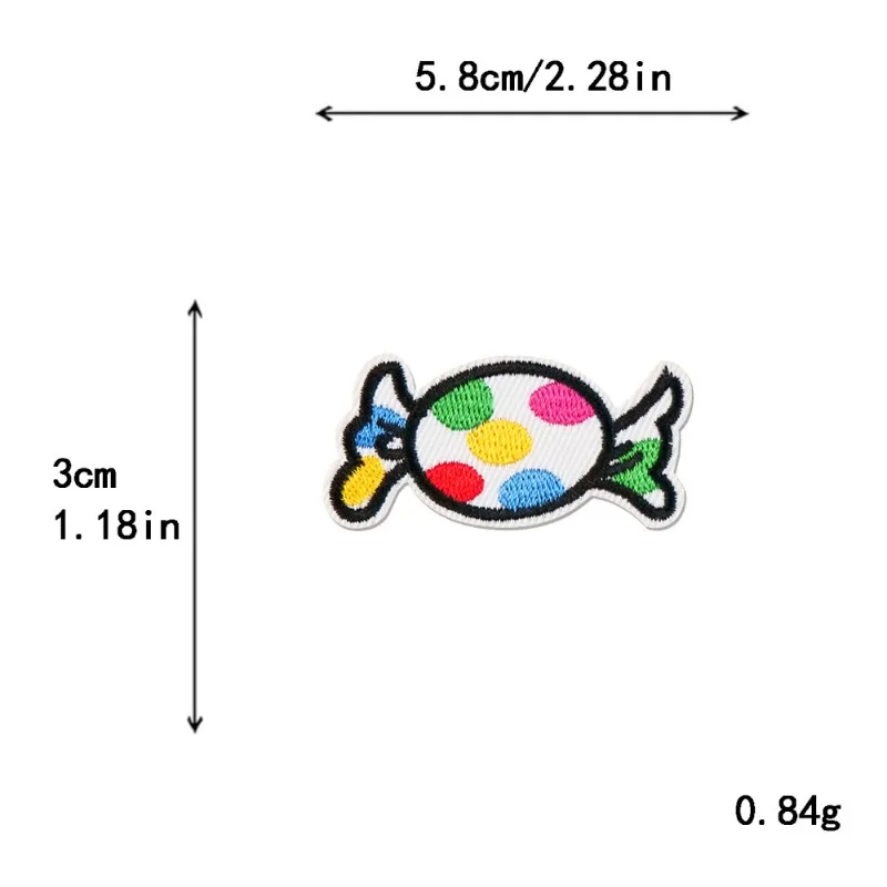 Cartoon Candy Cheese Pizza Lollipop Popcorn Iron-on Sew Embroidered Badge Patches for DIY T-shirt