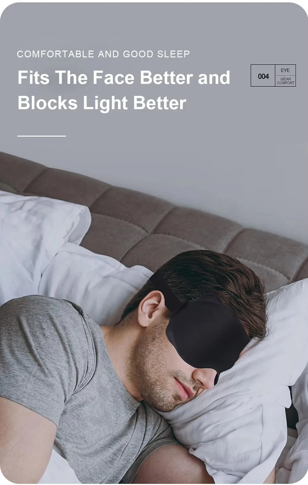 3D-Schlafmaske, Lichtblockierende Schlafmaske für die Augen, Weiche Schlafhilfe-Augenmaske für Reisen, Augenschutz, Atmungsaktive Schlafmaske für die Nacht – Detail 5