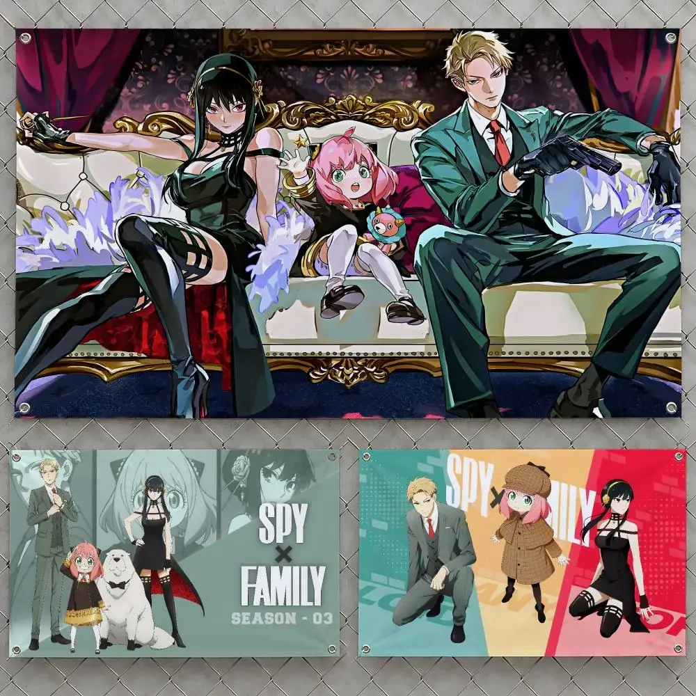 Anime SPY FAMILY Operation Strix WISE Flags Wall Hanging Flag Banners For Birthday Parties Outdoor Bedroom Dorm Room Decor