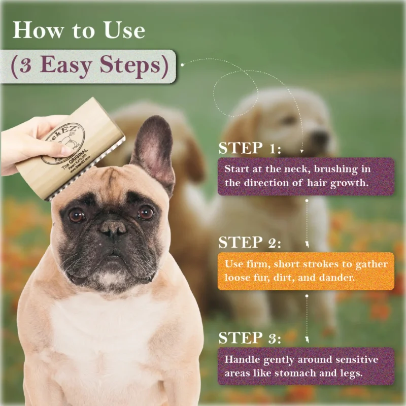 

Dog Deshedding Brush, Pet Hair Remover Comb for Shedding & Grooming, Wooden Undercoat Tool for Short Long Hair
