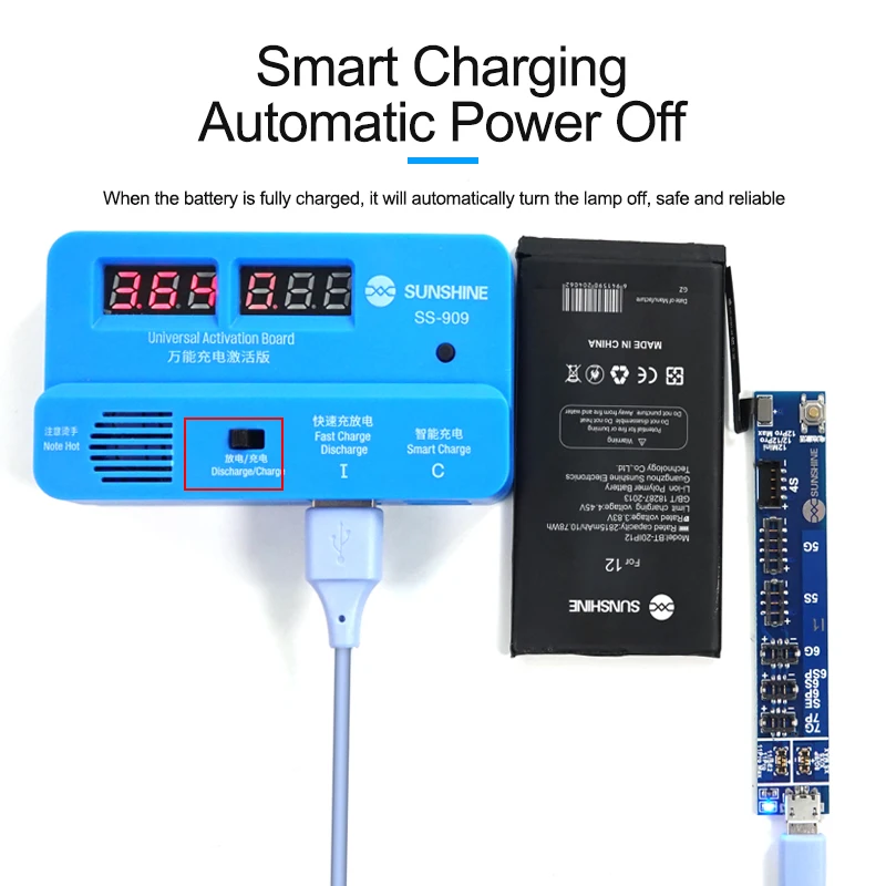 SUNSHINE SS-909 Universal Battery Charging Activation Board Tester Fast Charging Plate For iPhone ipad Android Phone Repair