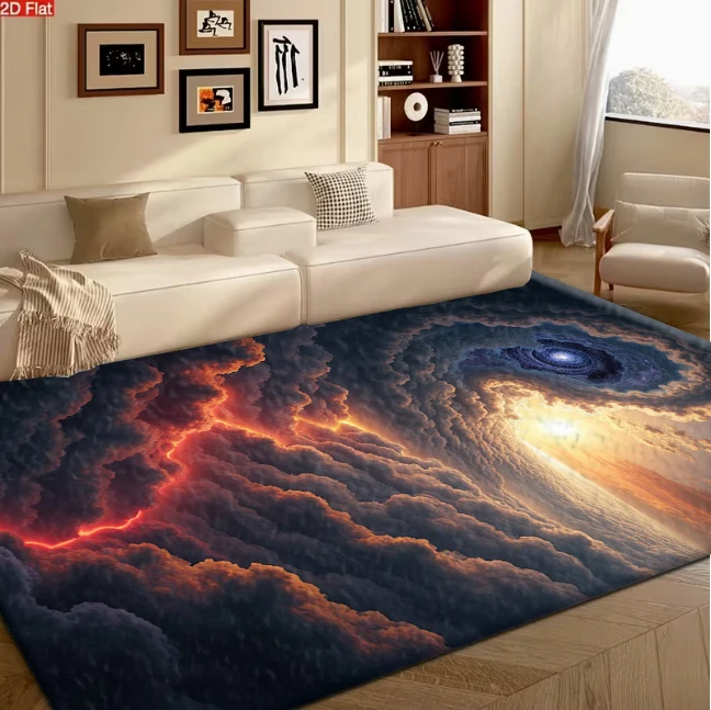 Epic Cosmic Storm Cloud Galaxy Nebula Space Art carpet flooring, Mystical Sci-Fi Universe Print Area Rug for Living Room Bedroom Home Decor
