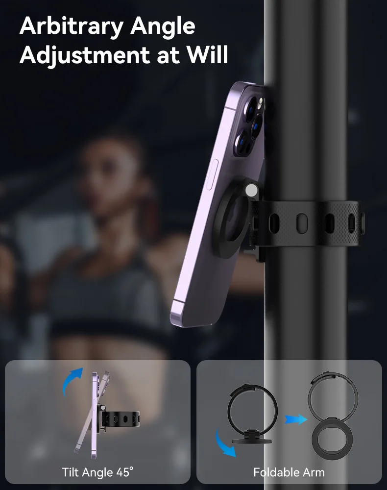Eayburst Magnetische Handyhalterung für Magsafe Fitnessgerät Laufband Kinderwagen Fahrrad Verstellbarer Handyständer für iPhone 18-12 Serie – Detail 10