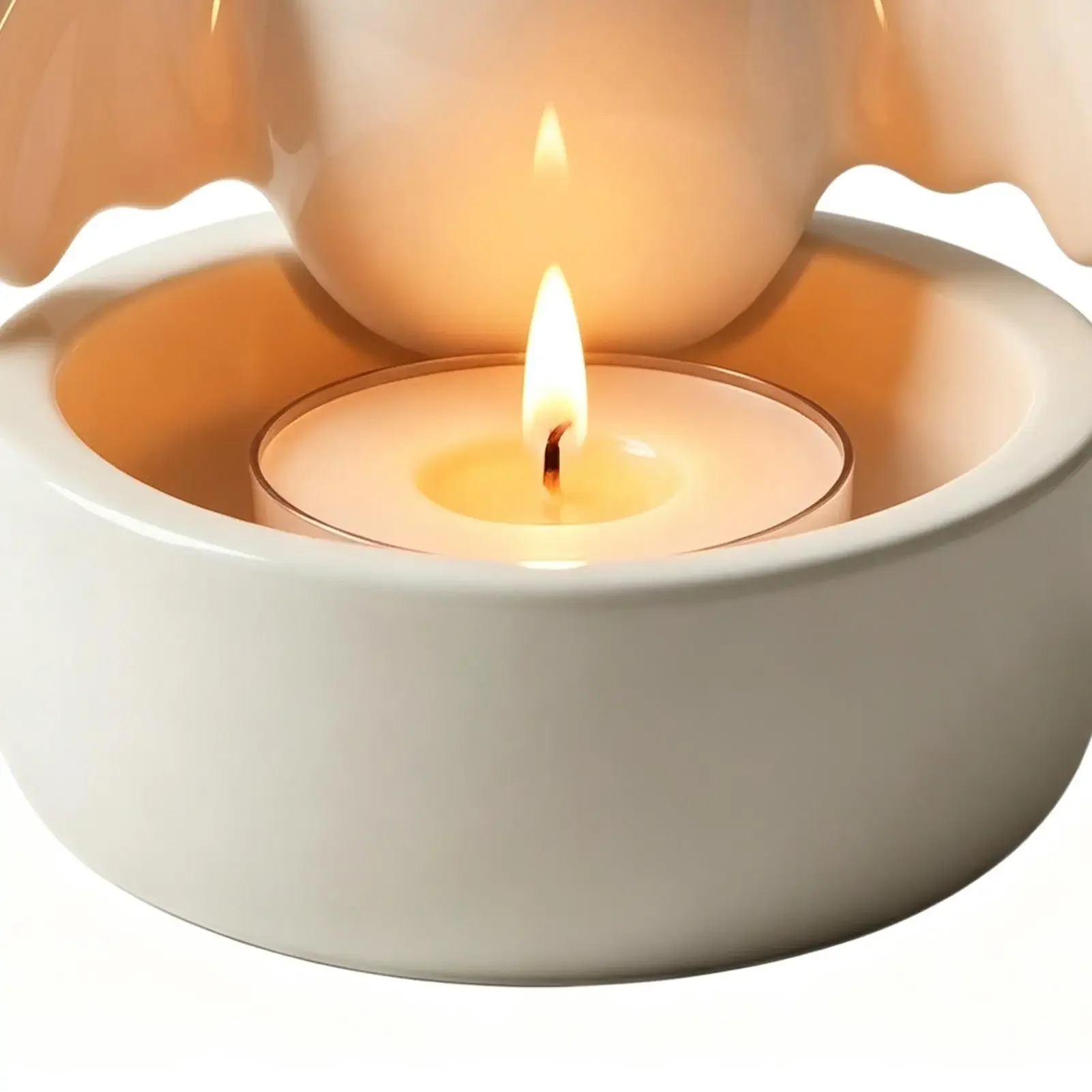 Halloween Candle Holder Ceramic Bat Heat-Resistant Seasonal Table Decor Bat Ghost Halloween Candle Holders For Home Bedroom