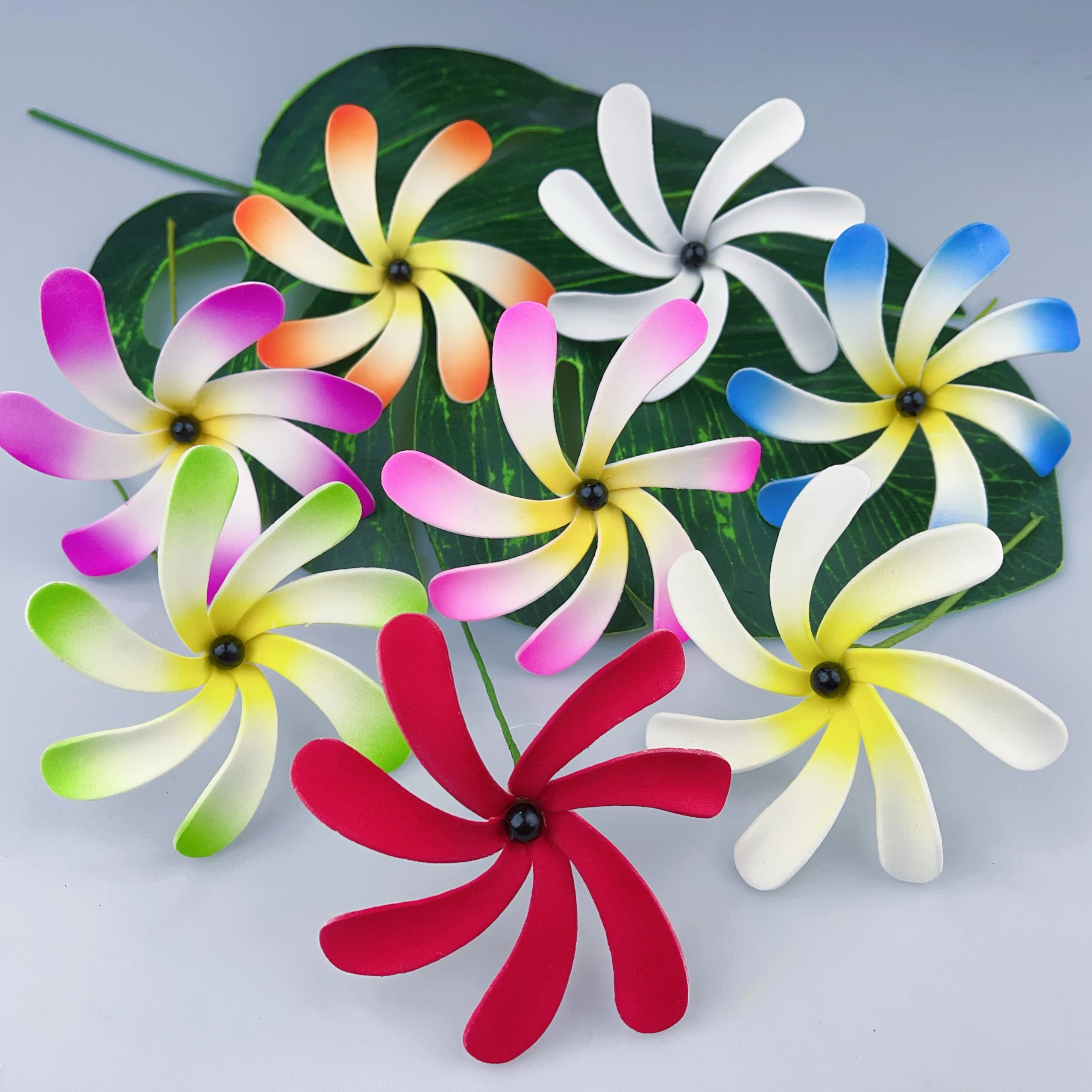 

80pcs/ lot 8CM Foam tiare hair pick w SHELL PEARL women hair accessories Hawaii flower