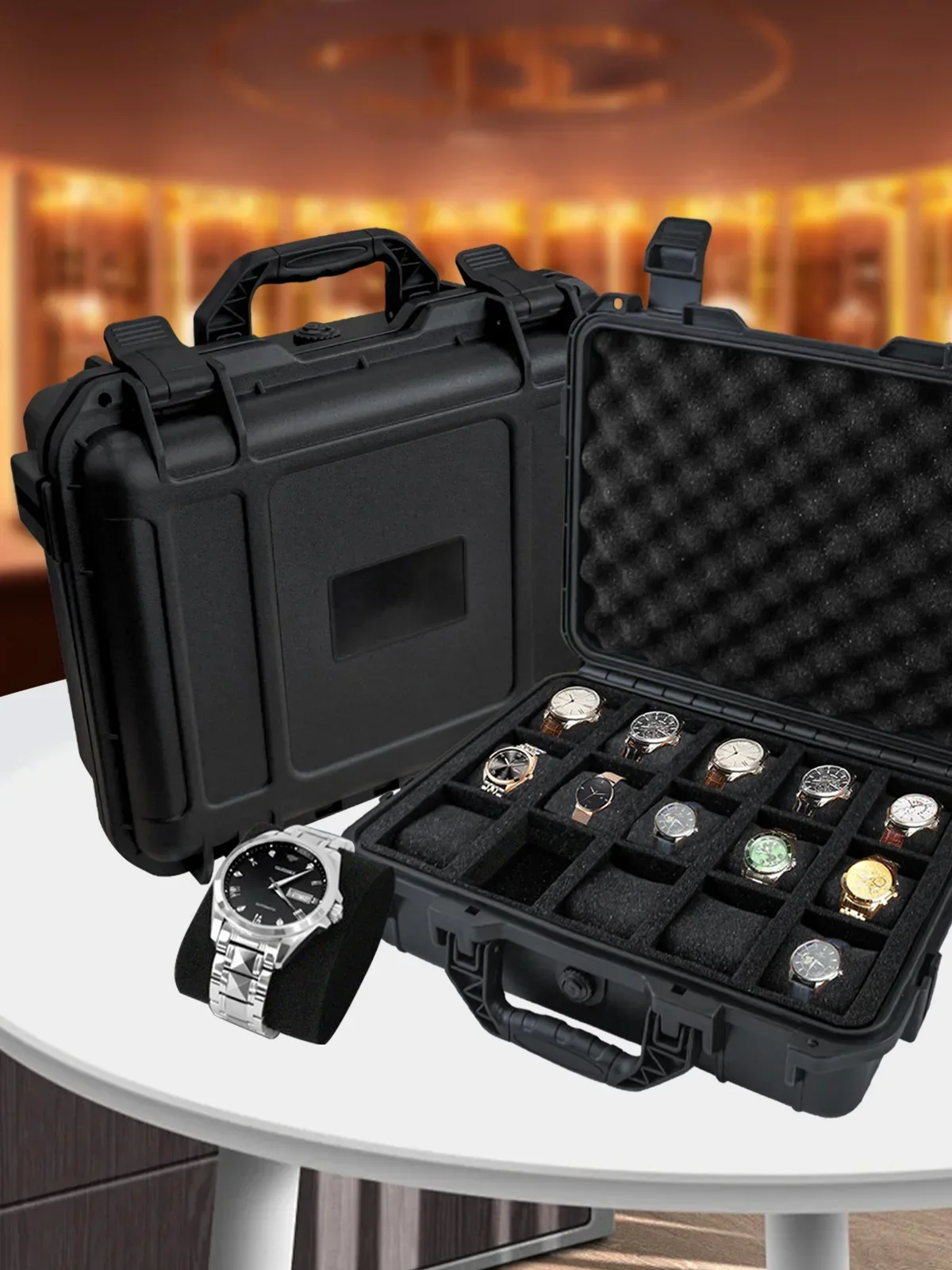15 Grid Waterproof Watch Box Collection Watch Antique Protective Safety Box Thickened With Sponge Moisture-proof Box