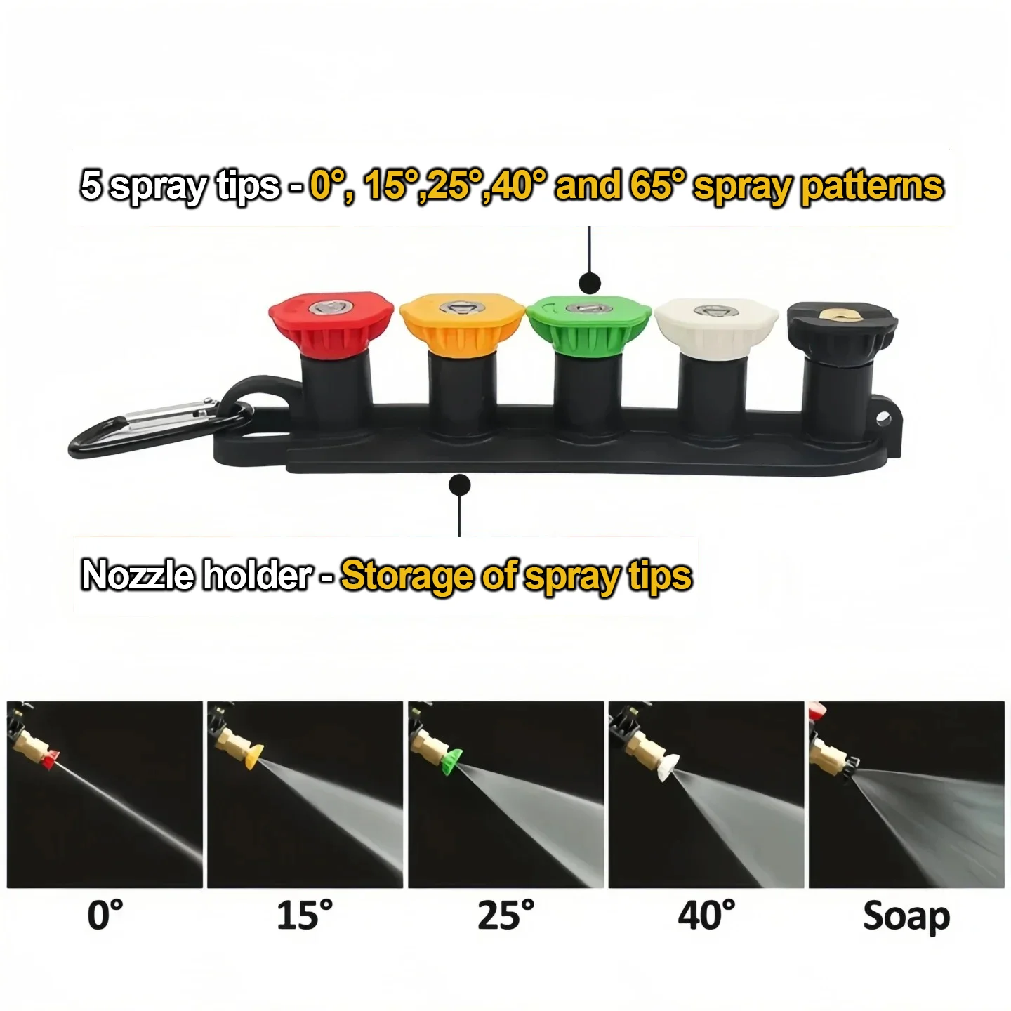 All-round Foam Washing Combo, Big Mouth Foam Cannon, Graffiti Gun and 5 Nozzles with Storage Base view 4