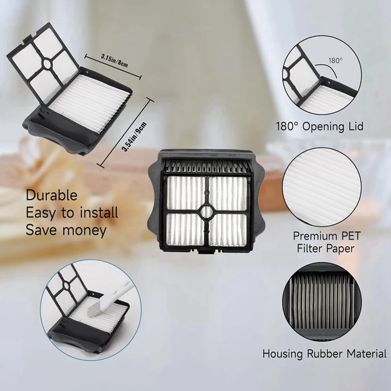 AB43-For Tinece Floor ONE S5/Floor One S5 Pro 2 مكنسة كهربائية رطبة وجافة لاسلكية، 2 بكرات فرشاة ومرشحين HEPA