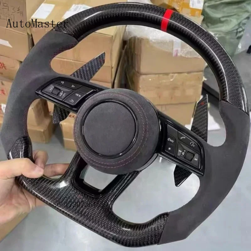 

Suede Leather Carbon Fiber Customized Steering Wheel For Audi A1 A2 A3 A4 A5 A6 A7 S3 RS3 S4 RS4 S5 RS5 S6 RS6 TT TTRS R8