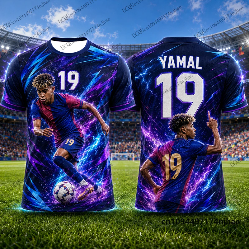 2026 Neues ChatGPT Yamal Nr.19 Bedrucktes Fußballtrikot Herren T-Shirt Sommer Sport Atmungsaktives Schnelltrocknendes T-Shirt Lässige Kinder- und Erwachsenen-Oberteile – Detail 8