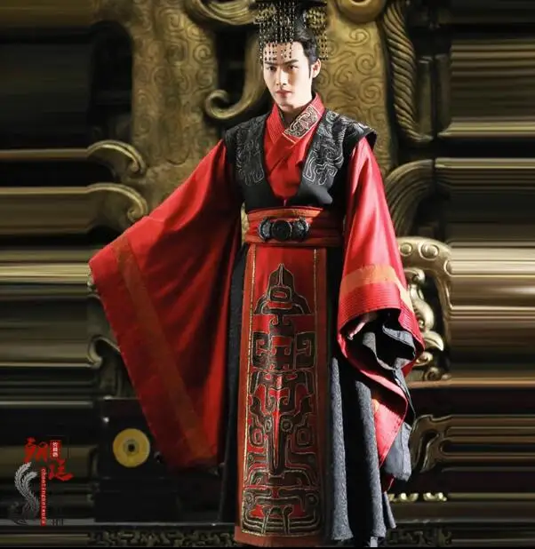 Chinese Hanfu Men Ancient Costume Han Dynasties Emperor Suit Stage