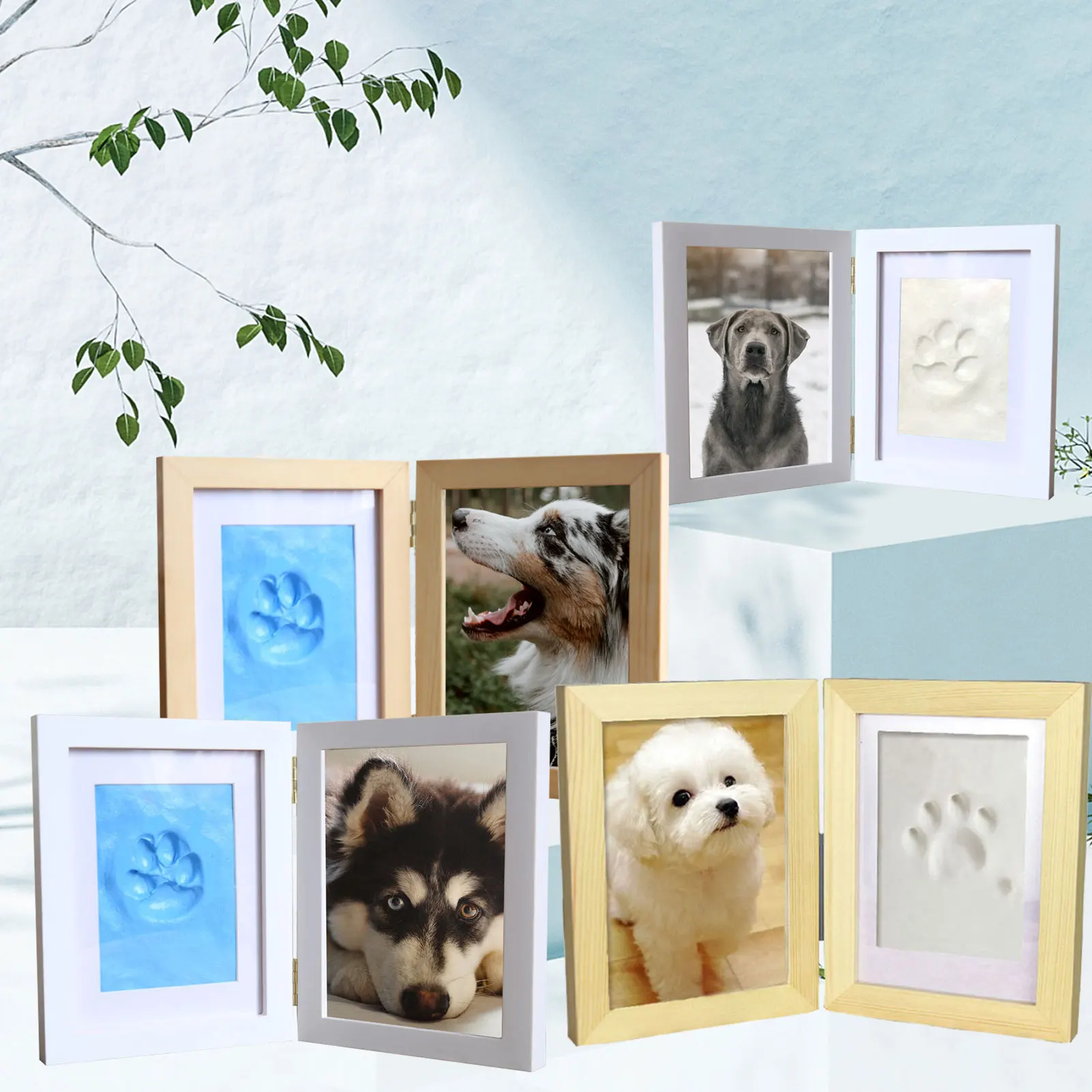 Picture Frames Memorial Clay Print Kit Keepsake Picture Frame For Pet Lovers Handprint Or Footprint