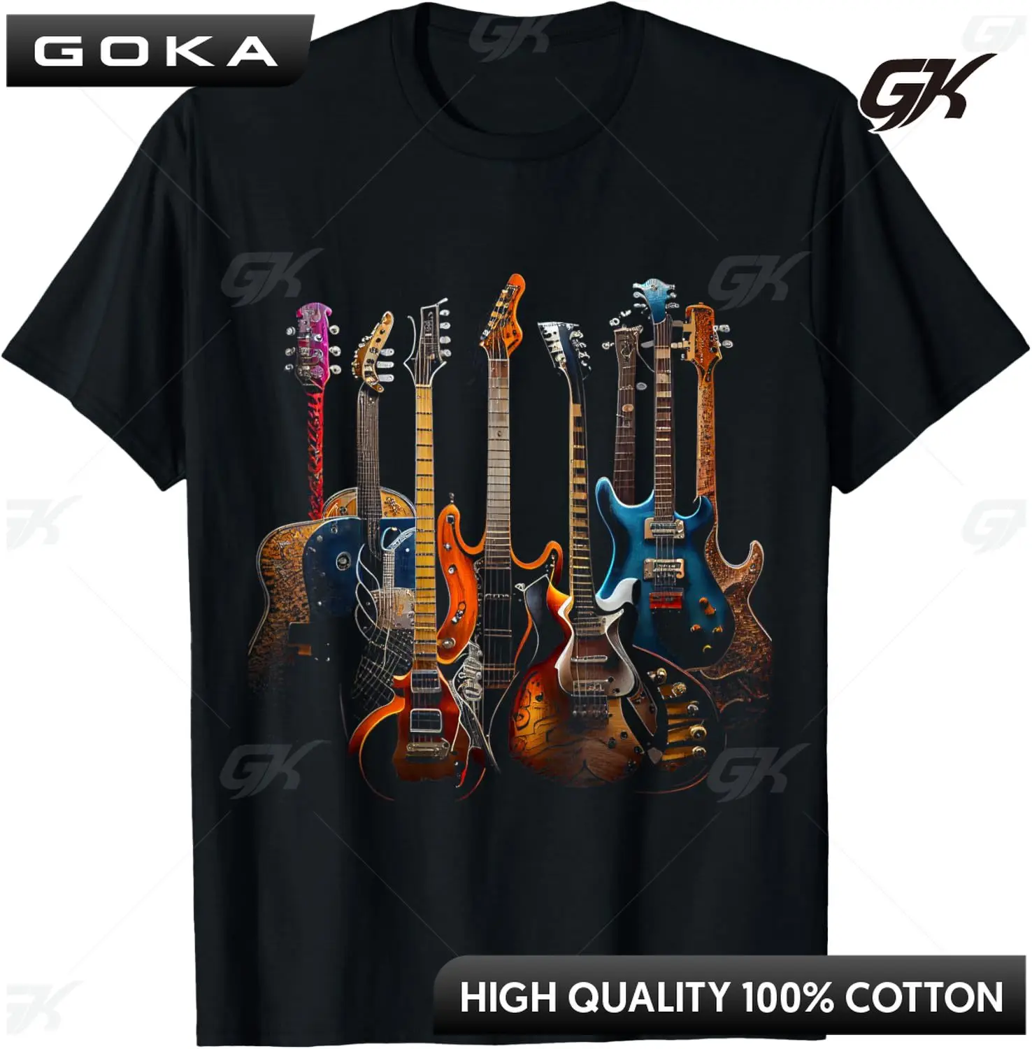 

Guitars Guitarists Gift Printed Graphic T-Shirt Casual Fashion Street Round Short Sleeved Tops Ropa De Hombre