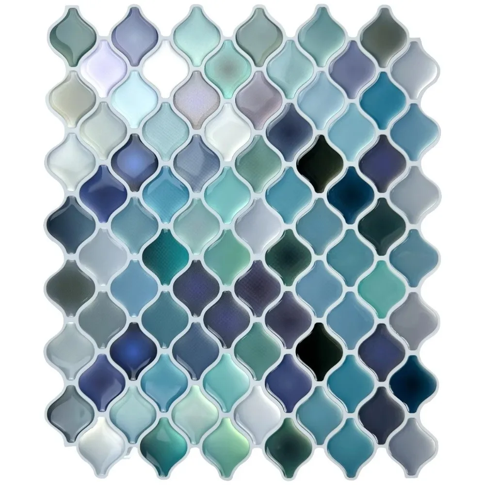 3D Mosaic Stereo Wall Stickers Self-adhesive Crystal Epoxy Resin Backsplash Wall Decals Oil Proof Waterproof Wallpapers