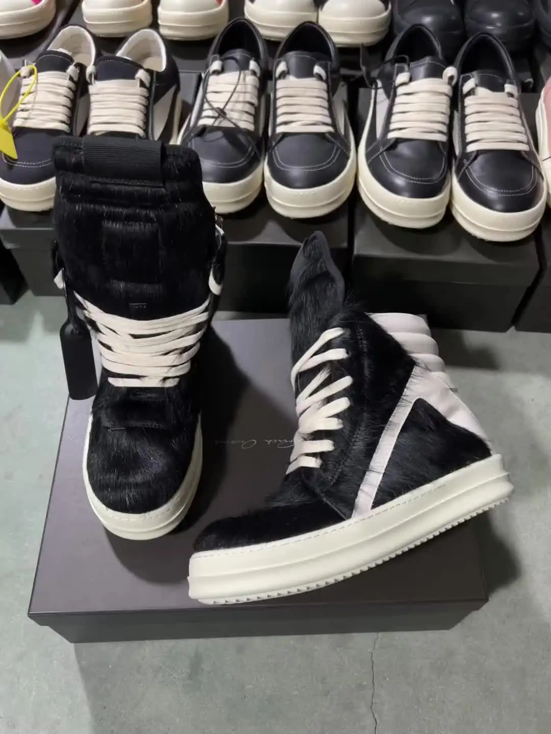 Ro Casual Shoes Men High Top Shoe Black Horse Hair Women Sneaker