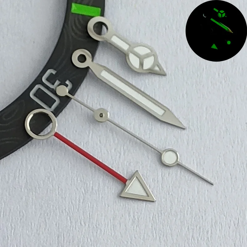 Silver GMT hands blue-green/green luminous NH34 GMT watch 4-point NH34 automatic movement watch accessories watch parts