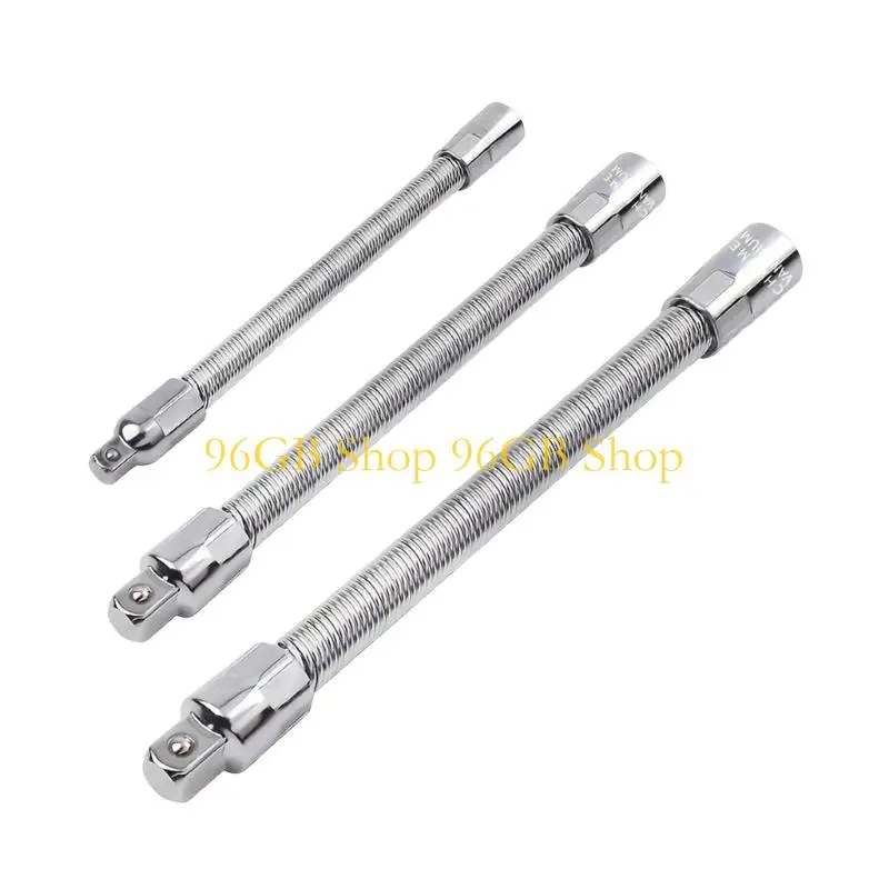 96GB 3Pcs Socket Adapters Extension Bar Set with 1/4 3/8 1/2 Inch Drives for Ratchets Access in Tight Garage Repair Work Areas