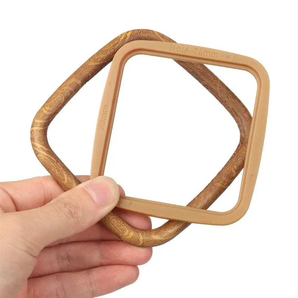 Plastic Embroidery Hoop Wood Grain Octagon/Square/Rectangle/Hexagonal Stretch Tool Handmade Needlecraft Sewing Accessories