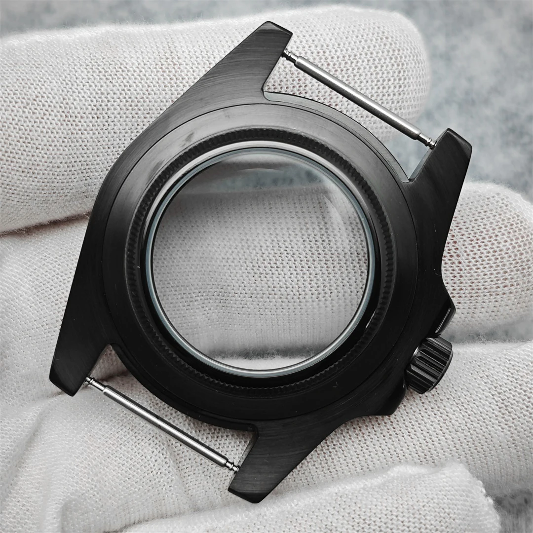 NH35 Watch Case 40MM Black Watch Case for NH35/36/8215/8200/2813 Movement for Submariner GMT Watch Sapphire Crystal Case