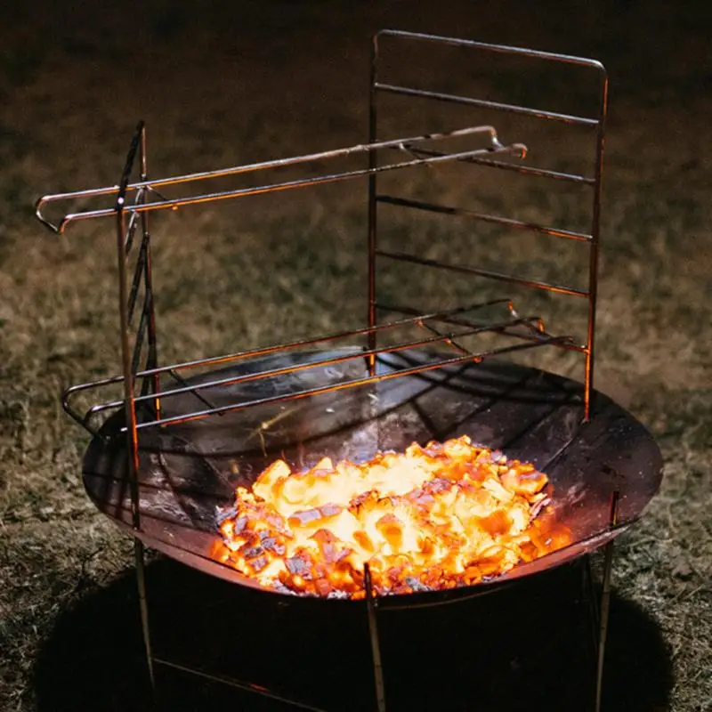 Outdoor Heating Stove Bonfire Fire Pit Stainless Steel Firewood Stove Barbecue Grill Garden Yard Camping Picnic BBQ Accessories