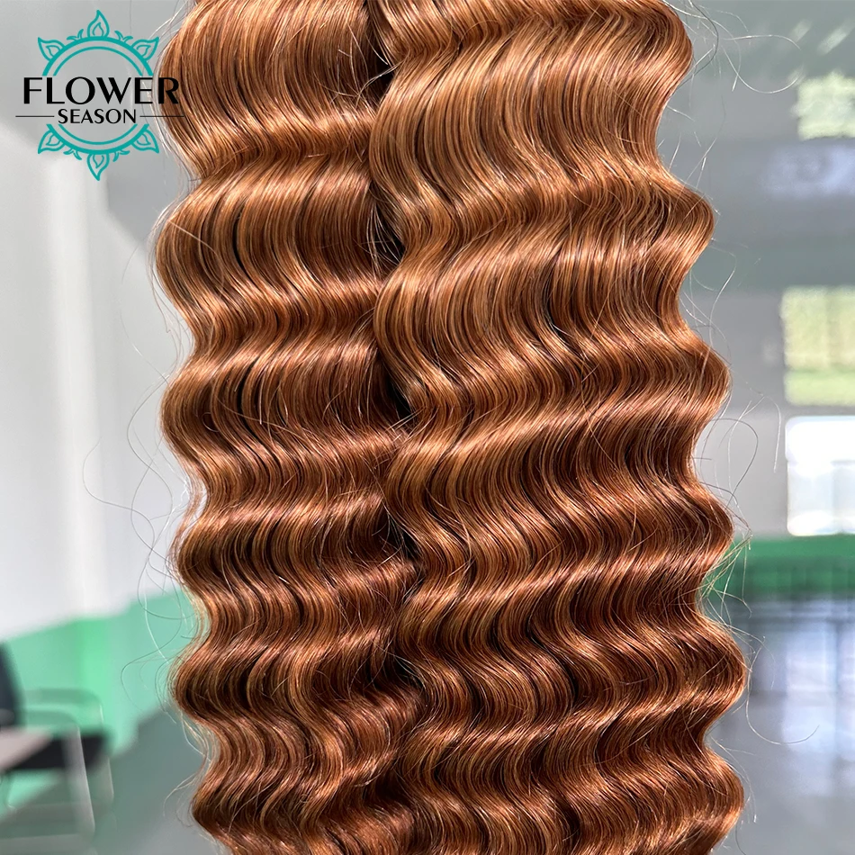 Bulk Human Hair for Braiding #4 #30 Color Blonde Human Hair Bulk No Weft Braids Hair Extensions for Women 1/3/4pcs /lot