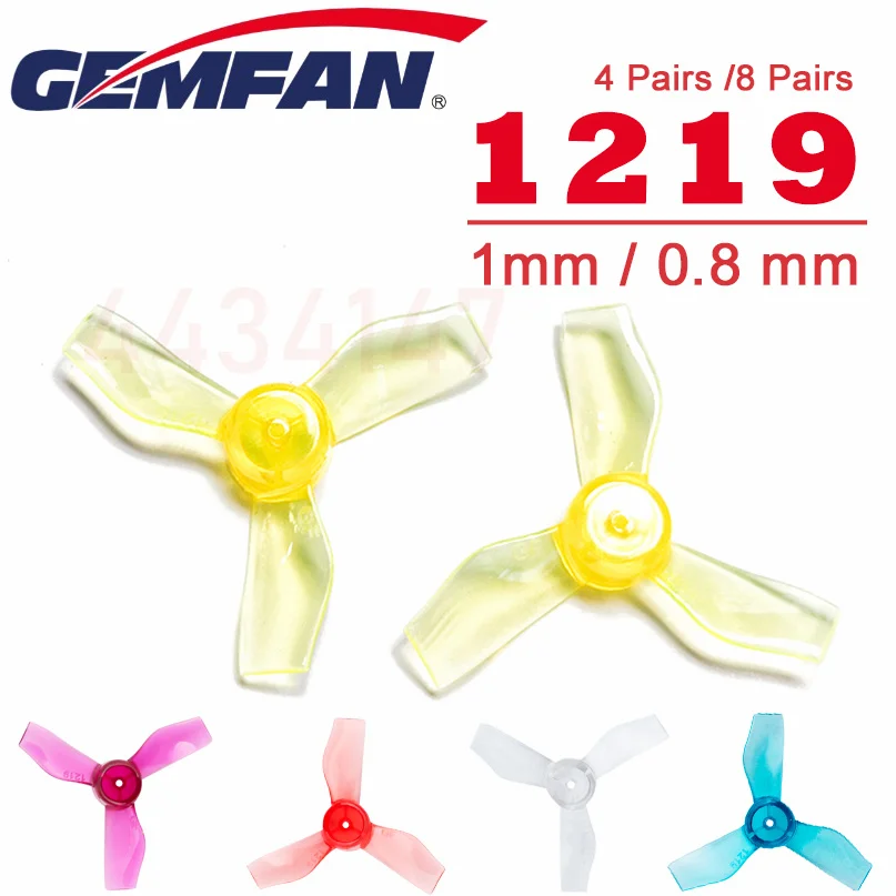 GEMFAN 1219 31mm 1mm/0.8mm Hole 3blade Propeller PC Props CW CCW for 0703-1103 RC Drone FPV Racing Brushless Motor Spare Parts