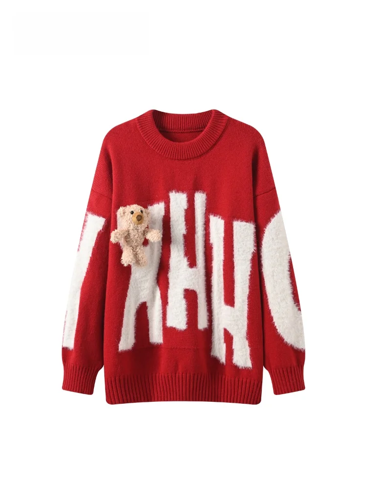 

plus Size Women's Long Sve Knitted Sweater round Ne Loose Fit Slimming Faionable Top for Plump Sister Spring Season