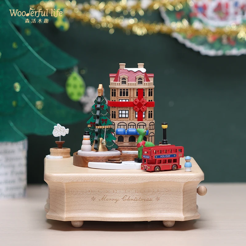 

Mori Huomu Fun Wooden Music Box Sankyo Music Box Girls Girlfriends Children's Gifts Creative Christmas Ornaments