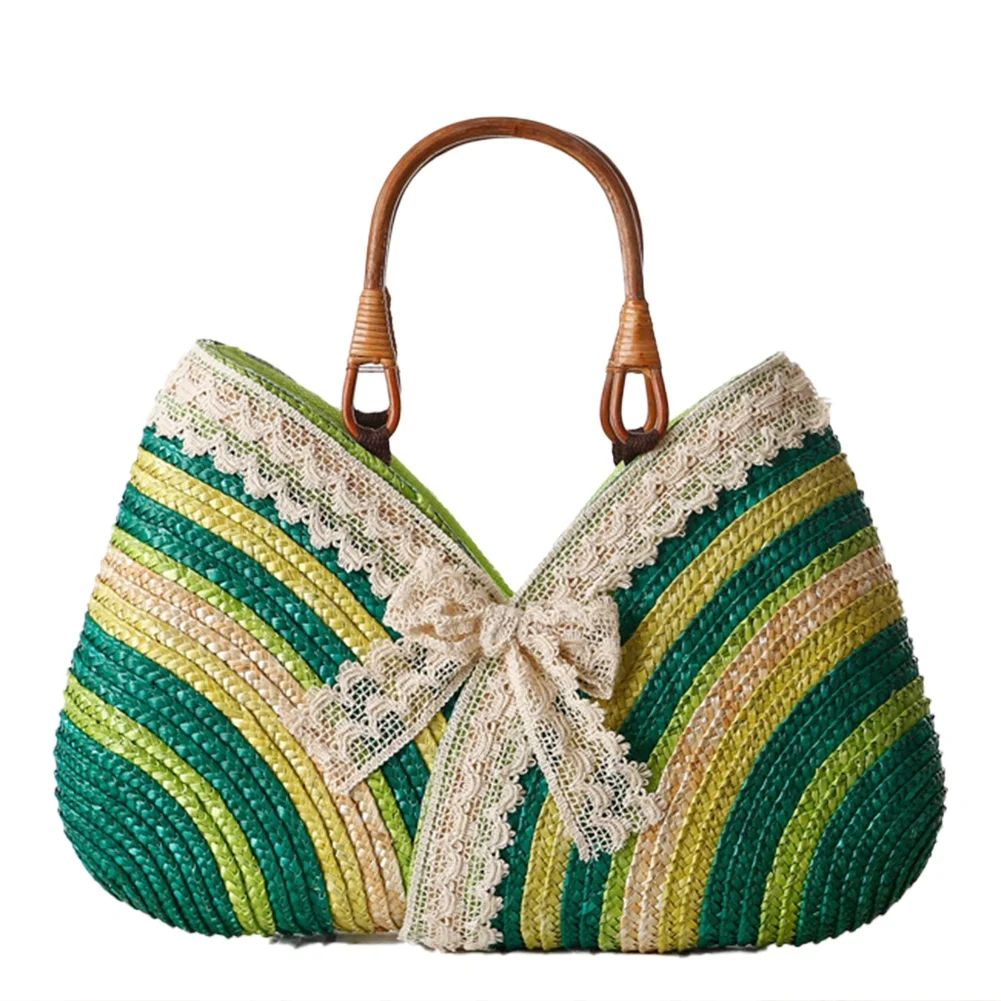 

Straw Beach Bag Women Handbag Handmade Weave Basket Shoulder Bag Designer High Quality Rattan Traveling Tote Bags