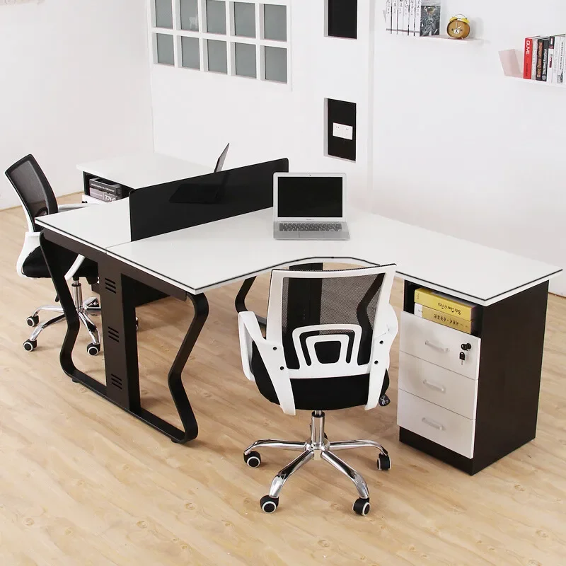 

Office desk and chair 2 people work computer desk combination screen partition combination 4 people