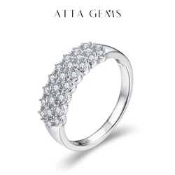 ATTAGEMS S925 Sterling SIlver D Color Round Cut 1.5mm Moissanite Ring for Women Top Quality Engagement Wedding Band Jewelry