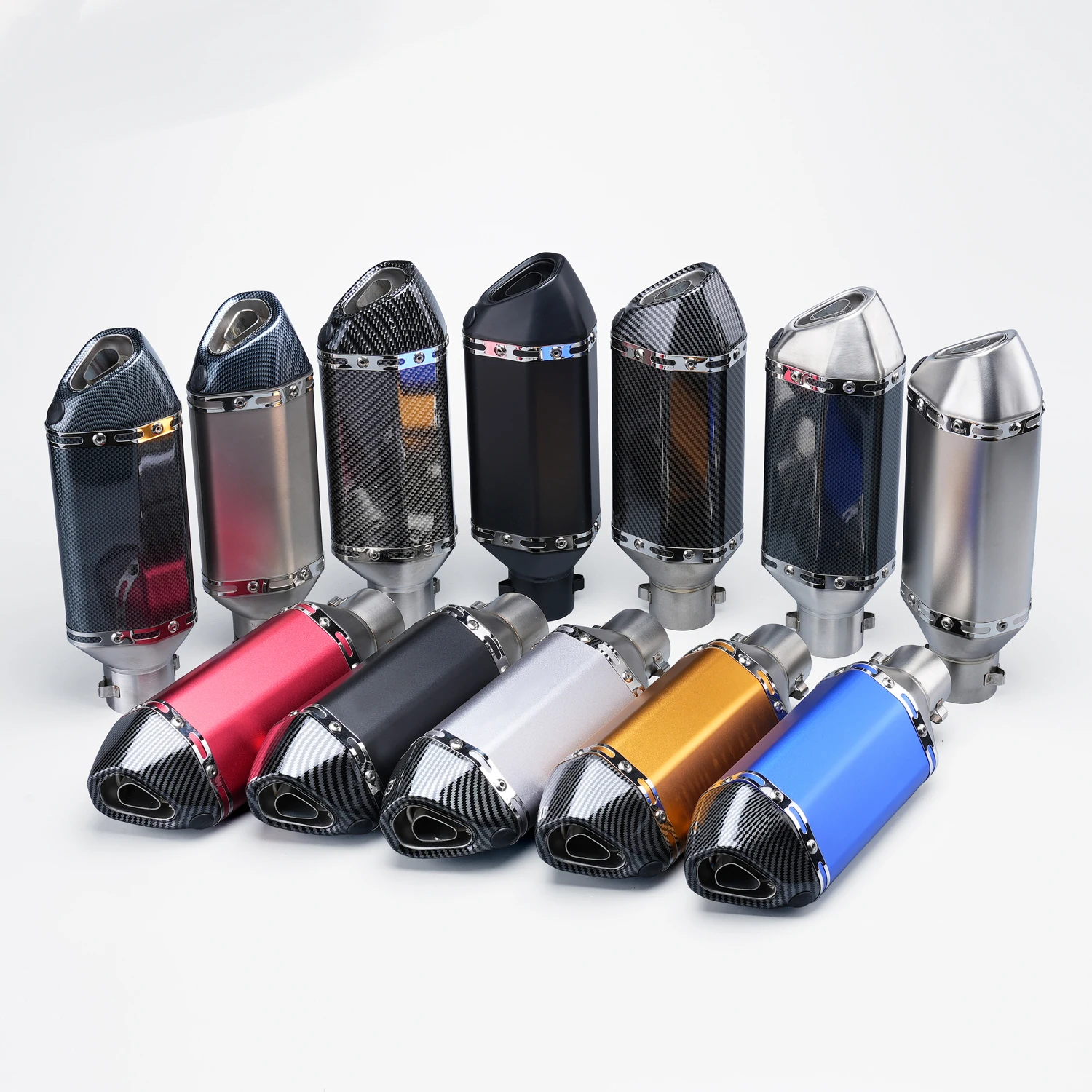 

Motorcycle Exhaust Universal 51mm Vent Pipe With Muffler 300mm Stainless Steel For ATV Street Bike