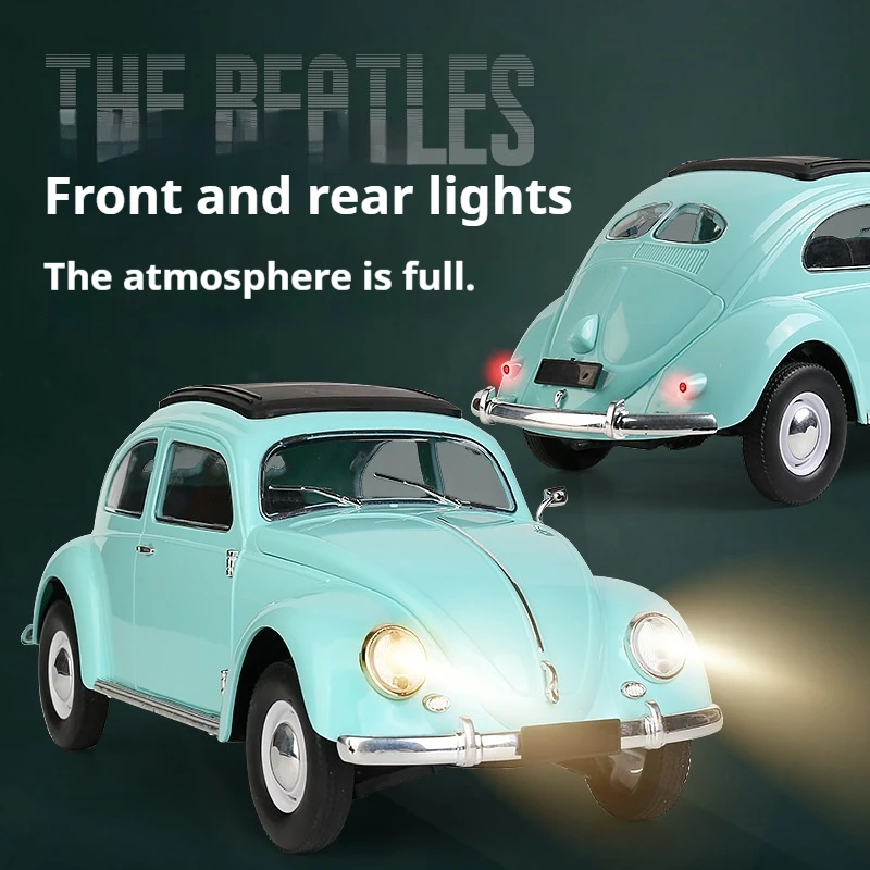 1/16wpld62mini De Reen Rc Retro Simulation Beetle Light Drift Flat Run 1949-1963 Remote Control Car Children'S Boys Toy Gifts