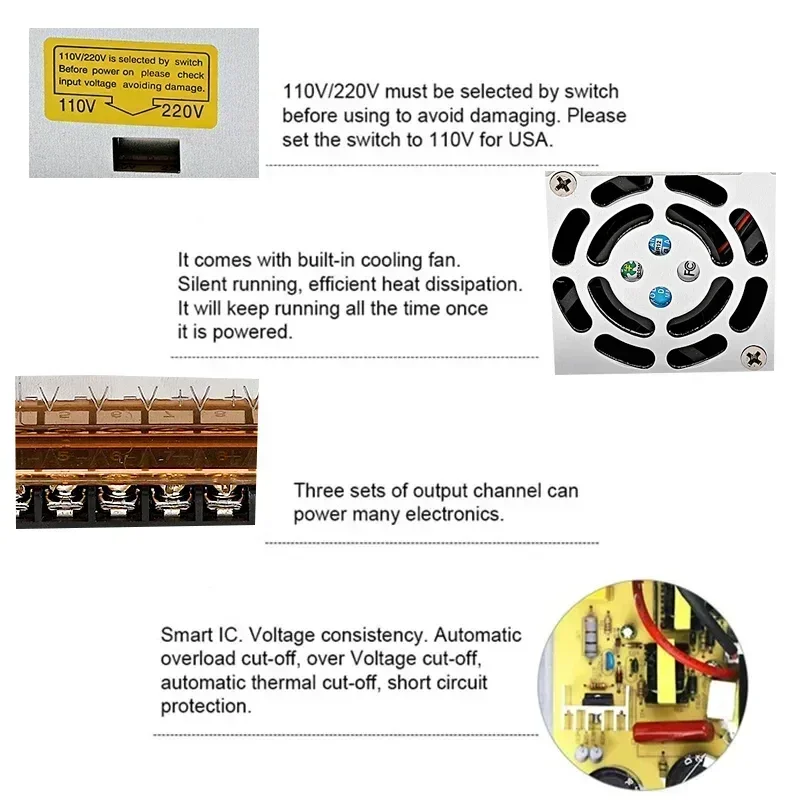 Импульсный источник питания переменного тока 100-240 В, постоянный ток 5 В, 350 Вт, 70 А, адаптер для стандартного 3D-принтера