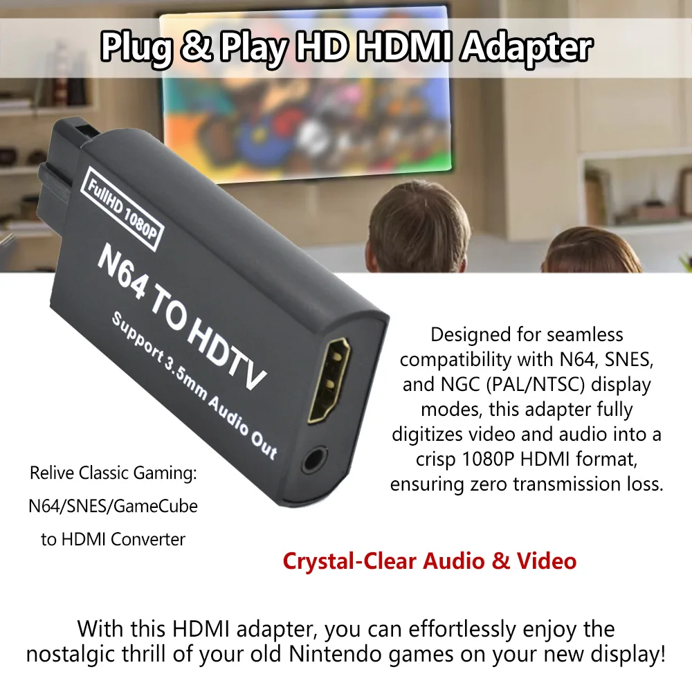 

Experience Retro Gaming: 1080P N64/SNES/GameCube to HDTV Converter