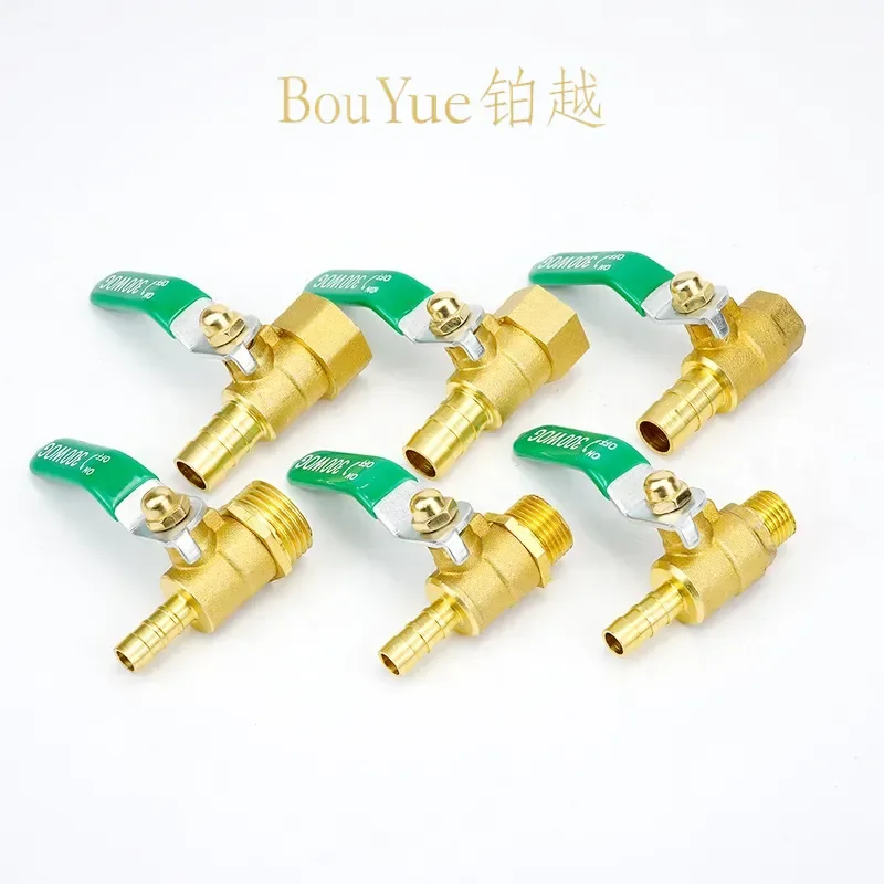 for Thickened Brass Pagoda Outer Wire Ball Valve Plug 8mm Water Heating Pneumatic Accessories Water Pipe Valve Switch 2/3/4