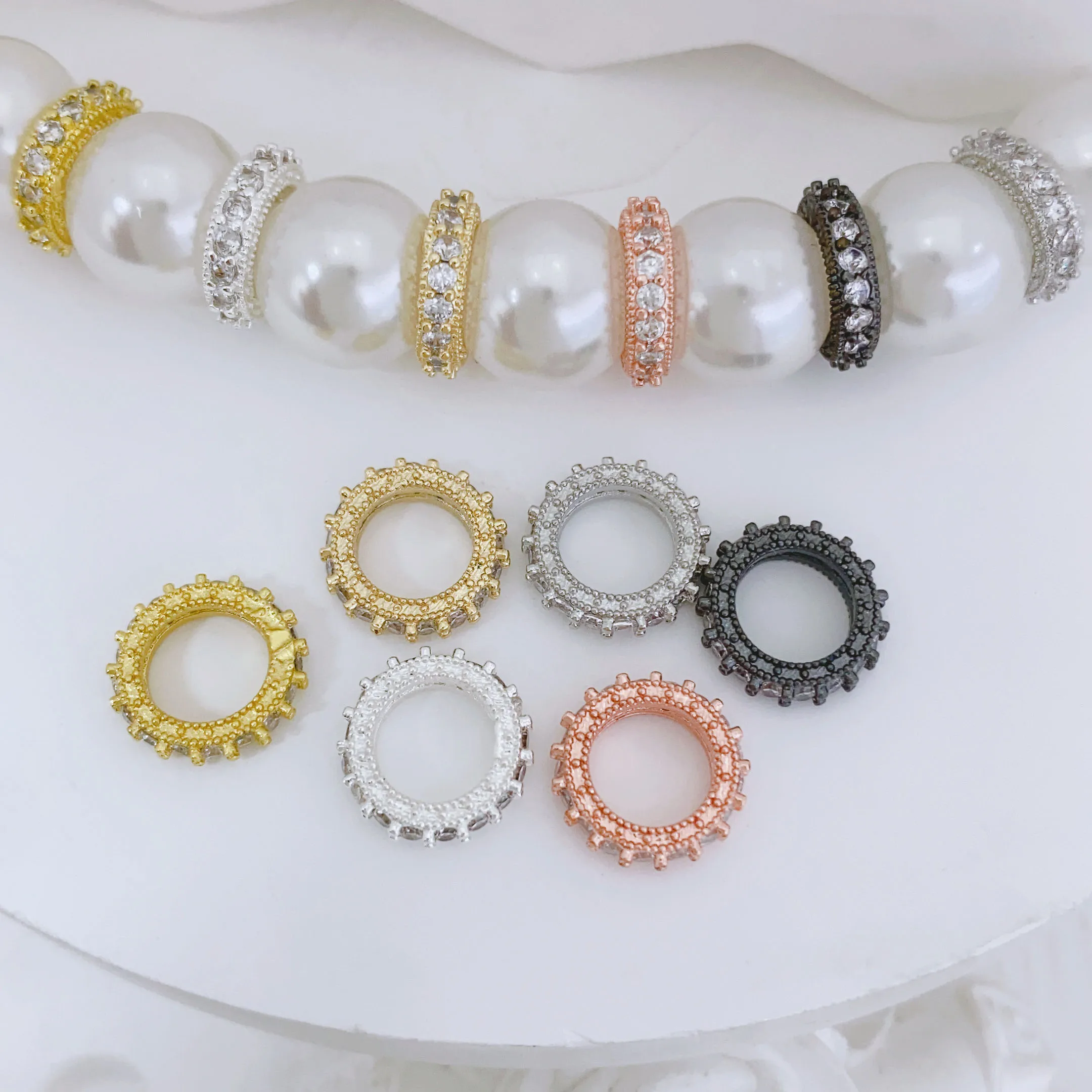 

5 позолоченных медных микропокрытых циркониевых круглых бусин DIY жемчужный браслет ожерелье аксессуары материалы для изготовления ювелирных изделий оптовая продажа