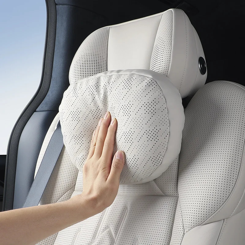 For ZEEKR 009 X 001 007 NAPPA leather material Car Headrest Neck Support Seat Lumbar Support cushion Breathable Soft Neck Pillow