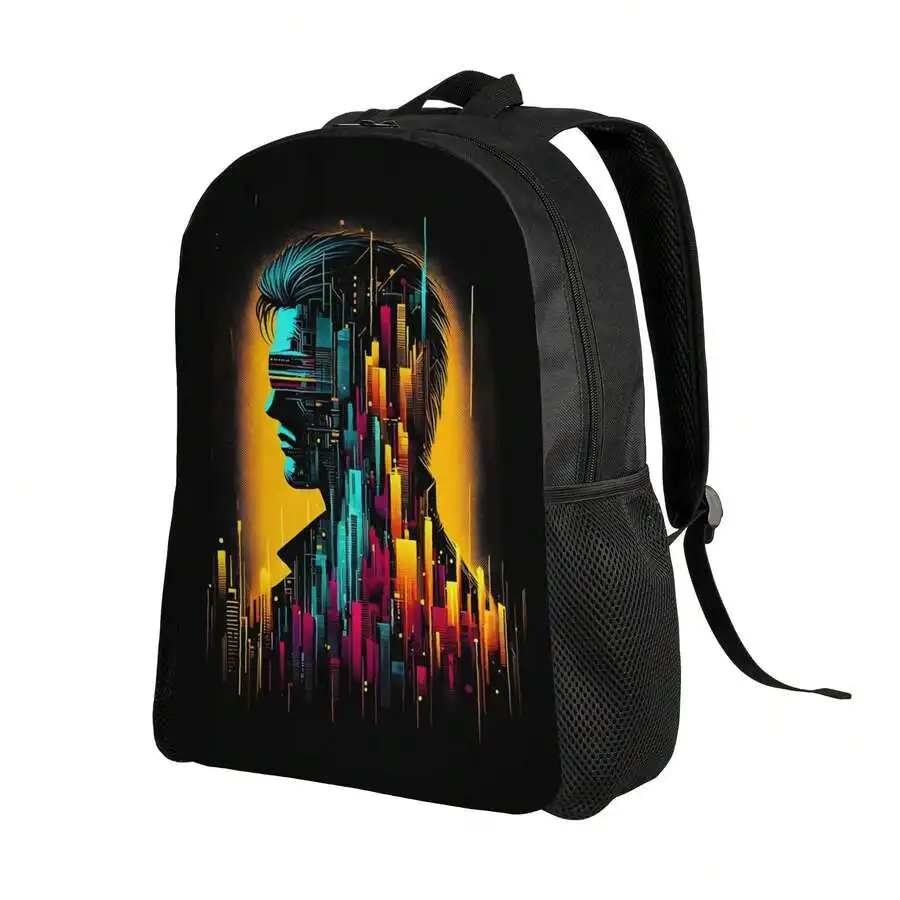 

Cyberpunk Double Exposure Fashionable Unisex Printed Backpack