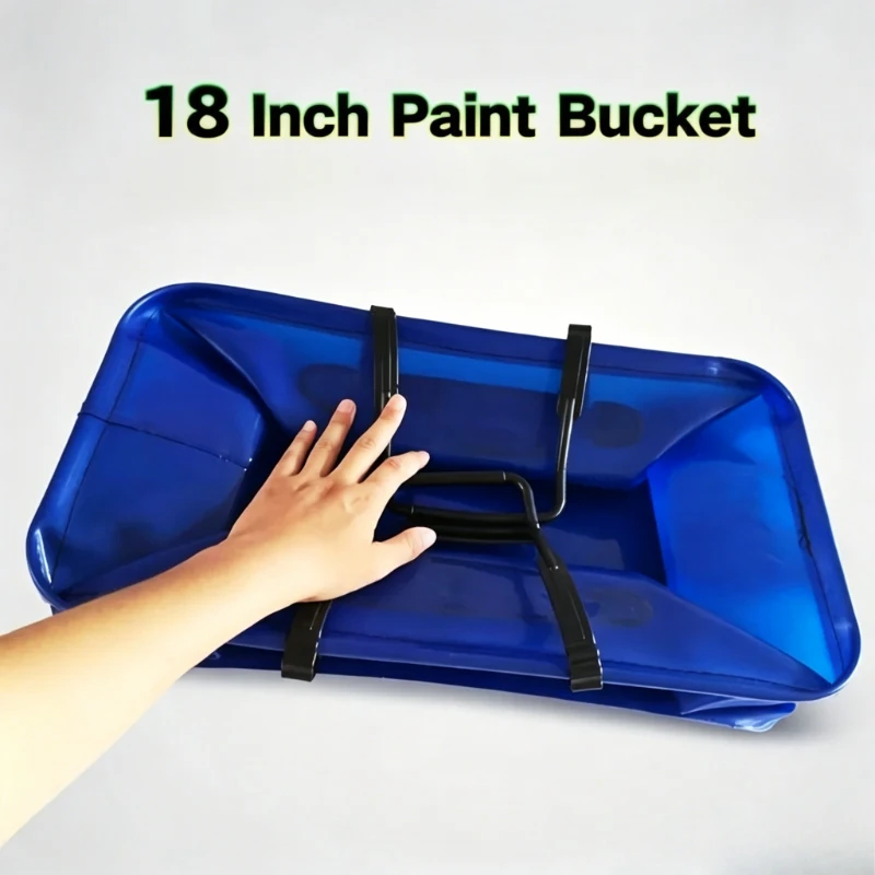 With Tote Bag 18-Inch Blue Plastic Paint Barrel EVA Material Foldable Surface Paint Roller Tray