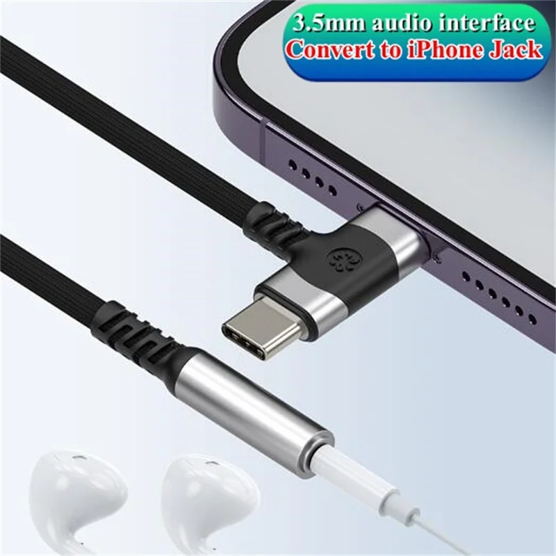 2-IN-1 عالية السرعة 3.5 مللي متر إلى Type-C محول واجهة الصوت 3.5 مللي متر تحويل ل البرق الصوت جاك آيفون وهواوي الهاتف المحمول